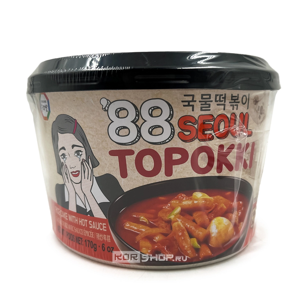 Токпокки с умеренно острым соусом в бумажной чашке 88 Seoul Gungmul Tteokbokki Surasang, Корея, 170 г