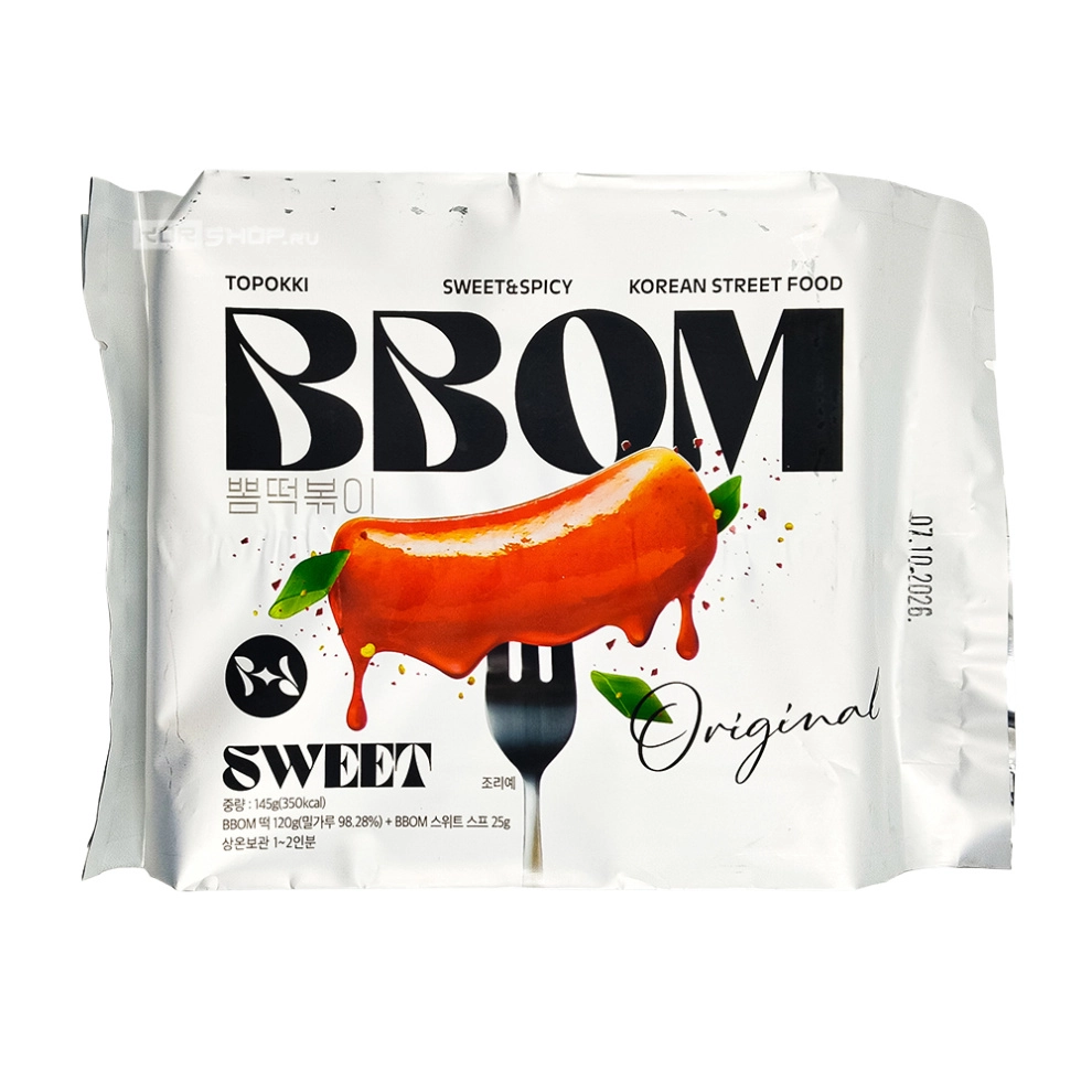 Токпокки с оригинальным остро-сладким соусом (пауч) BBOM, Корея, 145 г