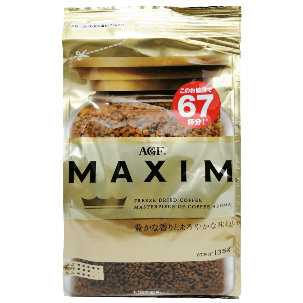 Натуральный растворимый кофе Gold Maxim AGF, Япония, 135 г Натуральный растворимый кофе Gold Maxim AGF, Япония, 135 г