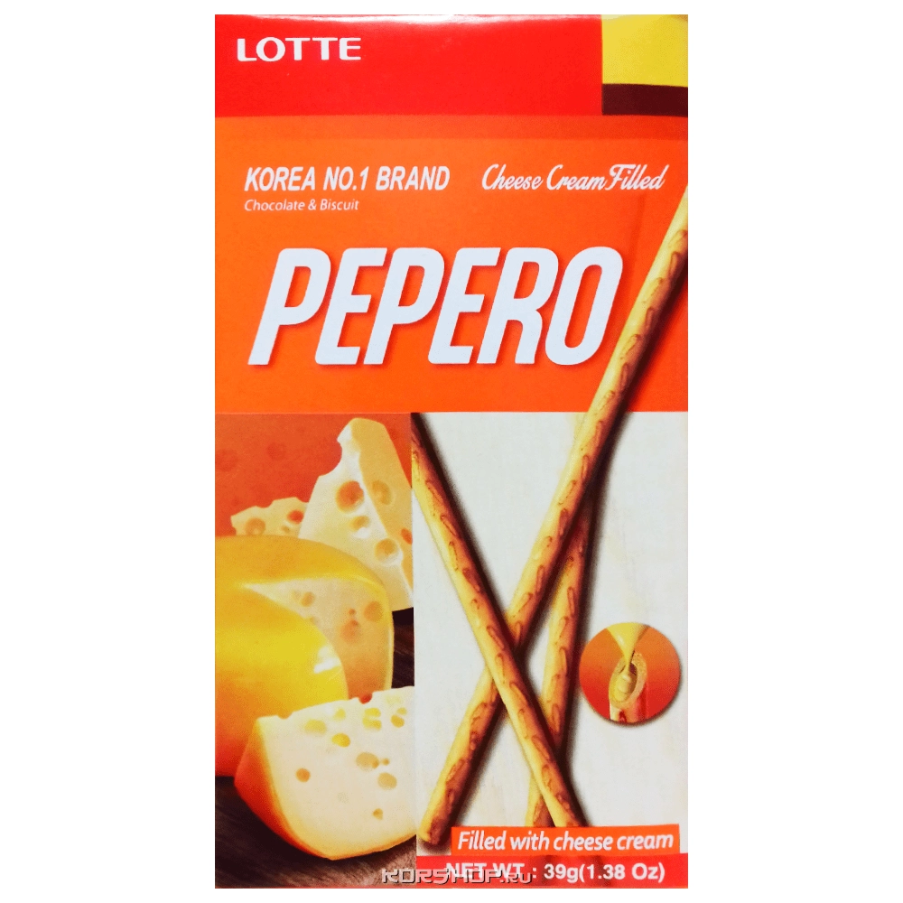 Соломка с сырной кремовой начинкой Пеперо Pepero Lotte, Корея, 39 г