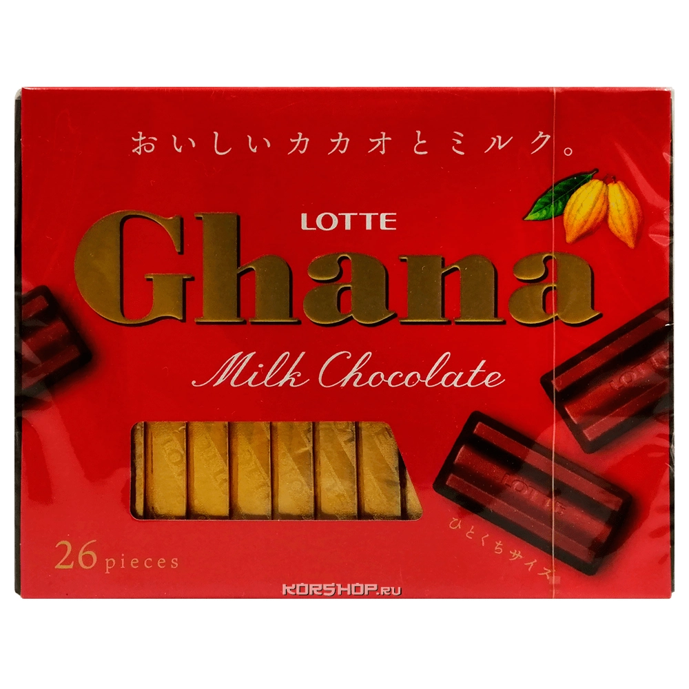 Молочный шоколад Экселлент Ghana Lotte, Япония, 119,6 г Молочный шоколад Экселлент Ghana Lotte, Япония, 119,6 г