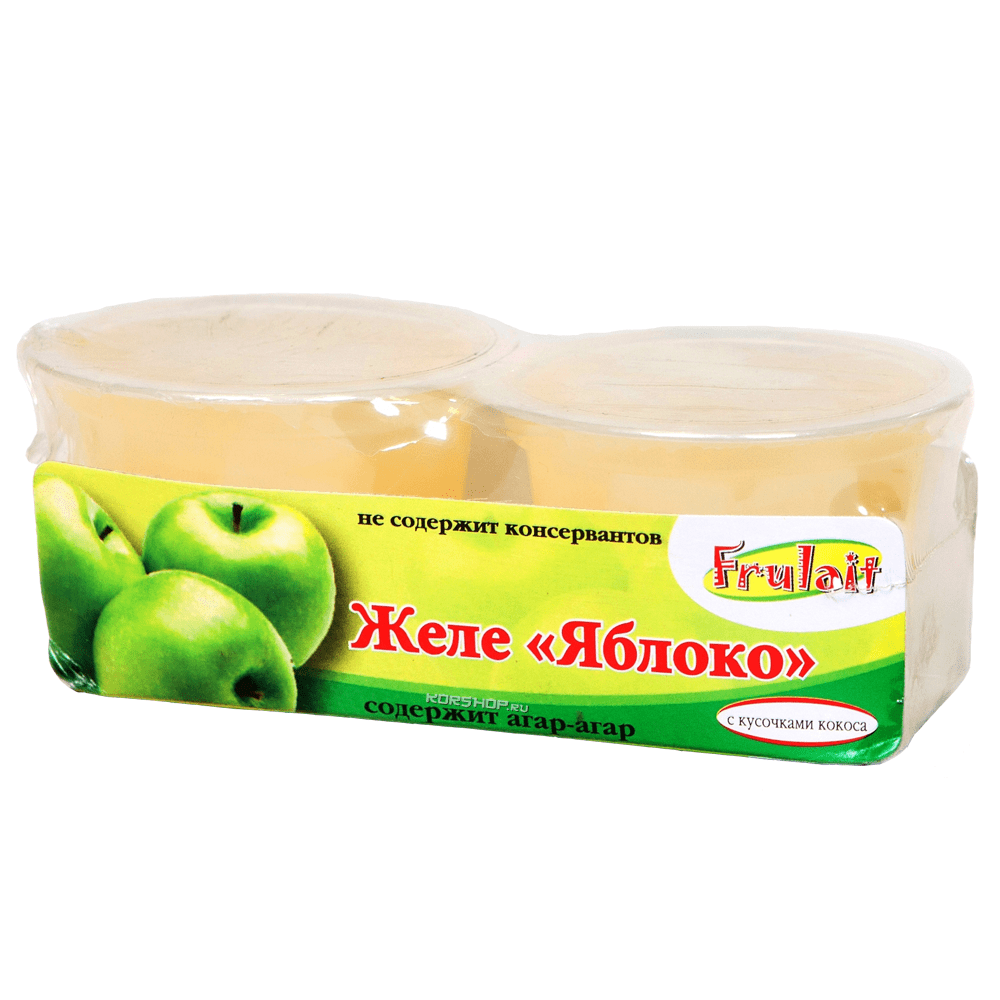 Желе со вкусом яблока с кусочками кокоса Frulaif, 236 г (2*118 г)