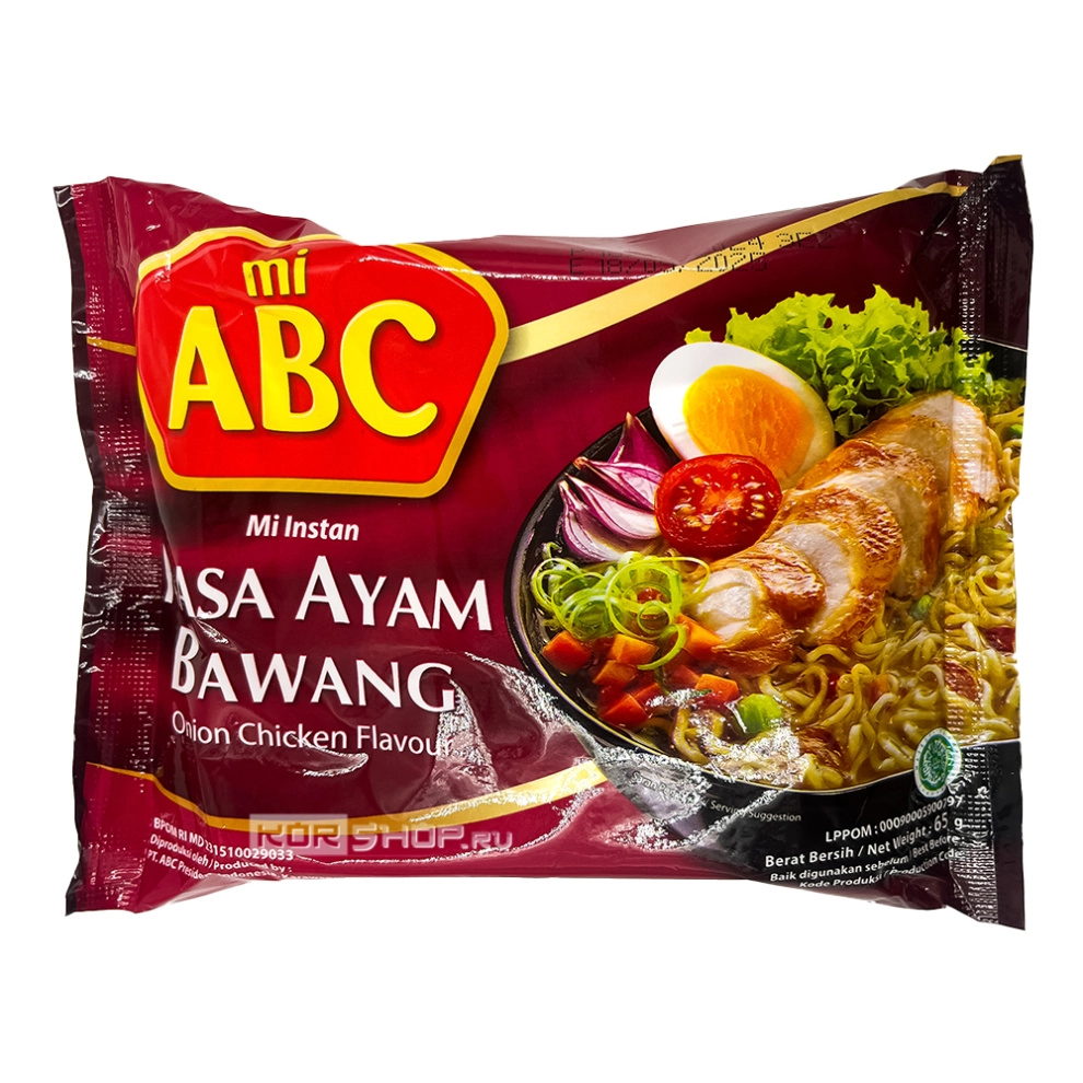 Суп-лапша б/п со вкусом курицы с зеленым луком Mi ABC (пакет), Индонезия, 65 г Суп-лапша б/п со вкусом курицы с зеленым луком Mi ABC (пакет), Индонезия, 65 г