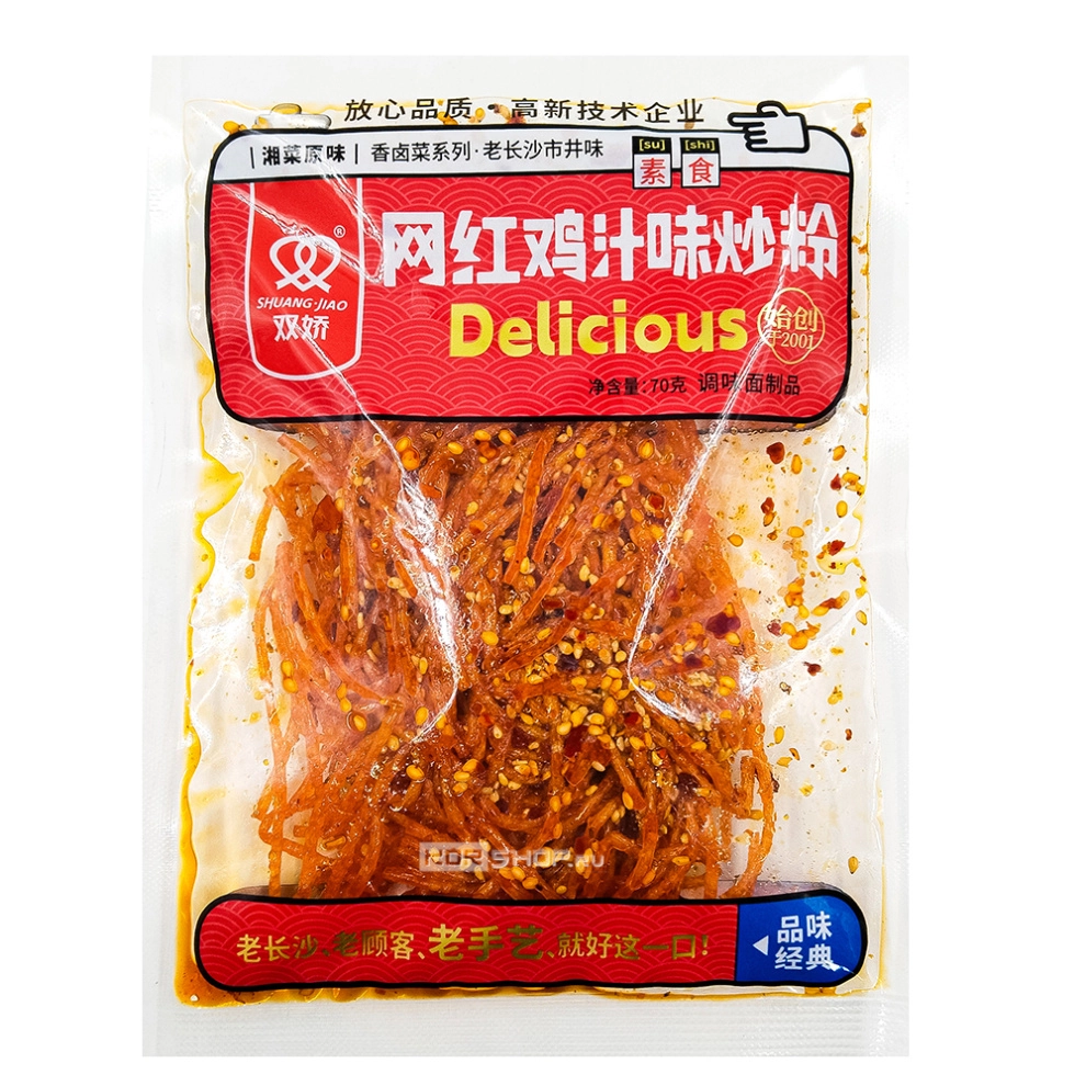 Снеки соевые лапша остро-пряная Shuangjiao, Китай, 70 г