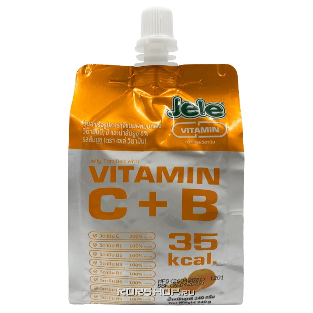Питьевое желе с соком юдзу и витаминами В и С Vitamin Jele, Таиланд, 240 мл Питьевое желе с соком юдзу и витаминами В и С Vitamin Jele, Таиланд, 240 мл