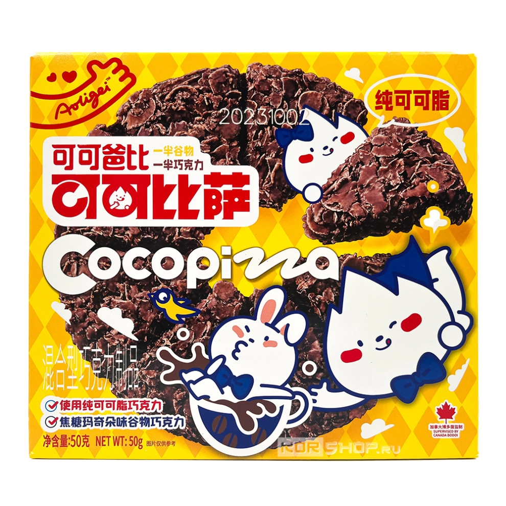 Печенье злаковое «Шоколадная пицца» со вкусом капучино Mallory Foods, Китай, 50 г Печенье злаковое «Шоколадная пицца» со вкусом капучино Mallory Foods, Китай, 50 г