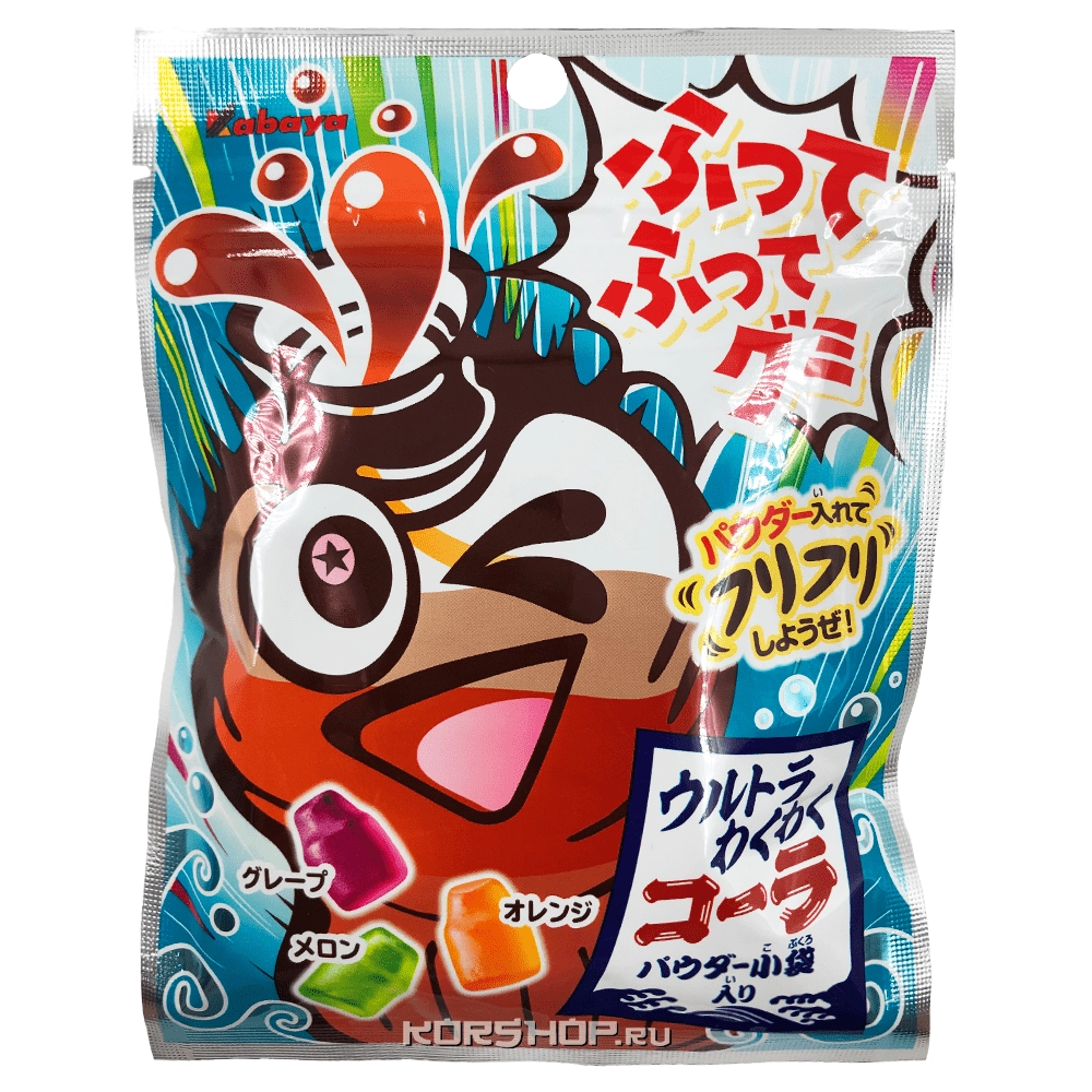 Жевательный мармелад с охлаждающей пудрой &quot;Потряси!&quot; Futte-Futte Kabaya, Япония, 51 г