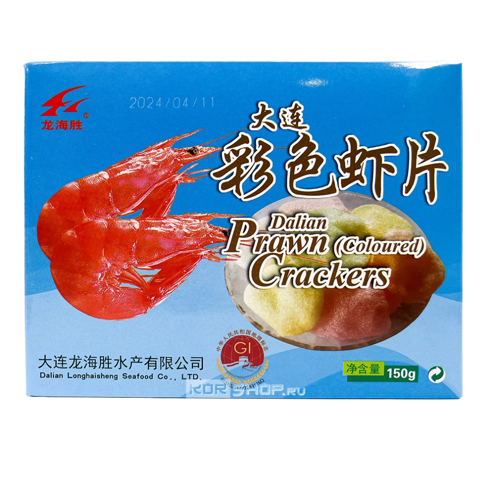 Разноцветные крекеры с креветками Longhaisheng, Китай, 150 г