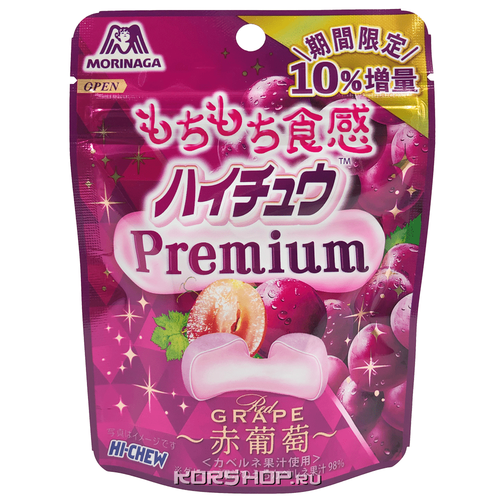 Жевательные конфеты со вкусом винограда Hi-Chew Premium Morinaga, Япония, 39 г