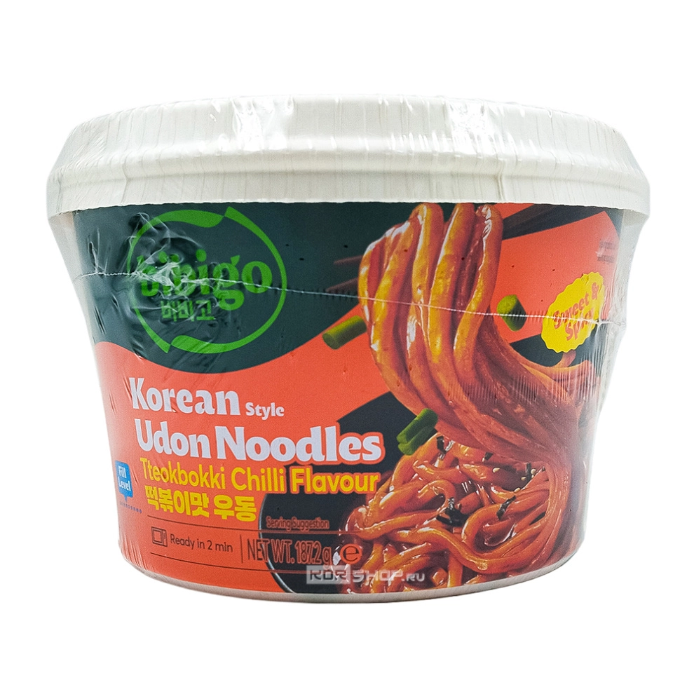 Лапша Удон б/п по-корейски в остром соусе токпокки Bibigo, Корея, 187,2 г