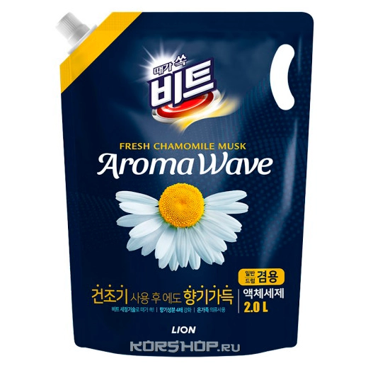 Жидкое средство для стирки Aroma wave с ароматом ромашки Lion м/у, Корея, 2 л Жидкое средство для стирки Aroma wave с ароматом ромашки Lion м/у, Корея, 2 л