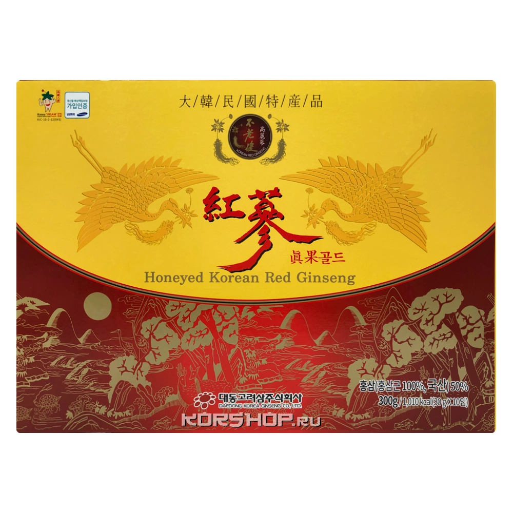 Медовые цукаты с красным корейским женьшенем (тэдон 4 года), Корея, 300 г