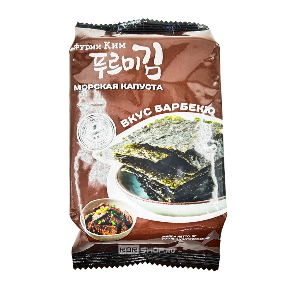 Блок (16 уп. по 5 г) Морская капуста со вкусом барбекю Furmi Kim, Корея, 5 г х 16 шт.