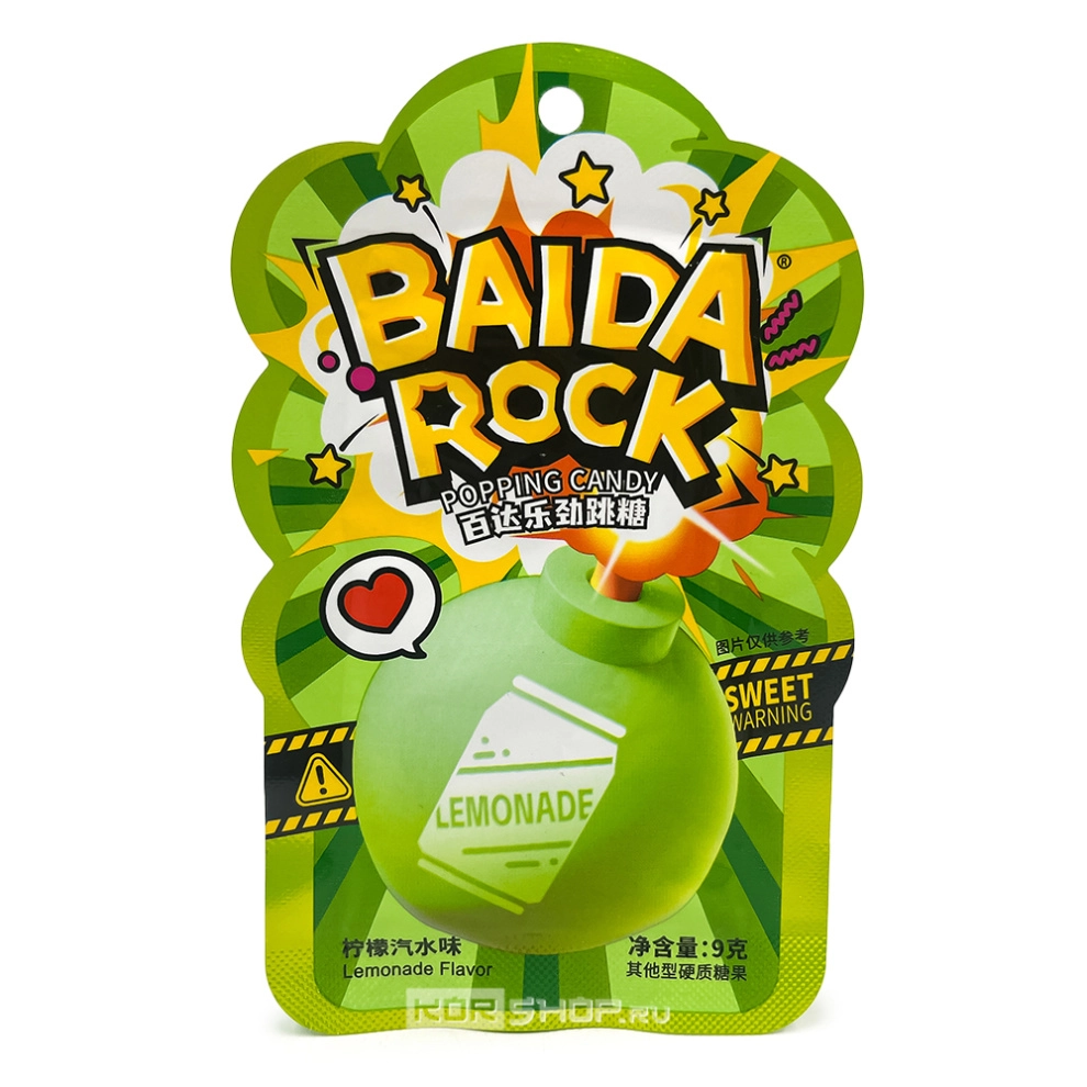 Карамель взрывная со вкусом лимонада Popping Candy Baida Rock, Китай, 9 г Карамель взрывная со вкусом лимонада Popping Candy Baida Rock, Китай, 9 г