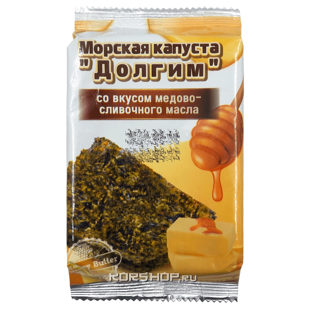 Морская капуста со вкусом медово-сливочного масла "Долгим", Корея, 5 г Морская капуста со вкусом медово-сливочного масла "Долгим", Корея, 5 г