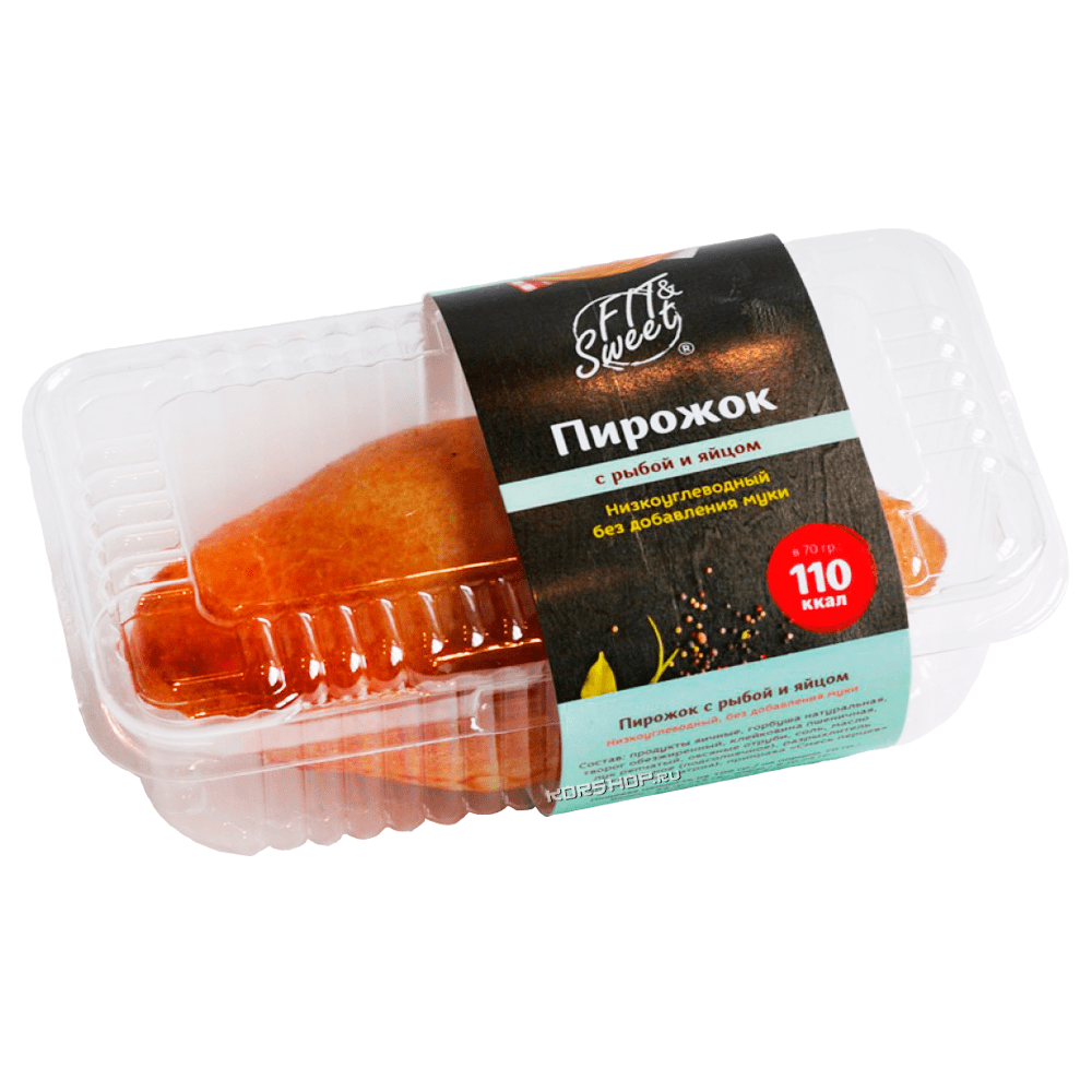 Низкоуглеводный пирожок с рыбой и яйцом Fit and Sweet, 70 г