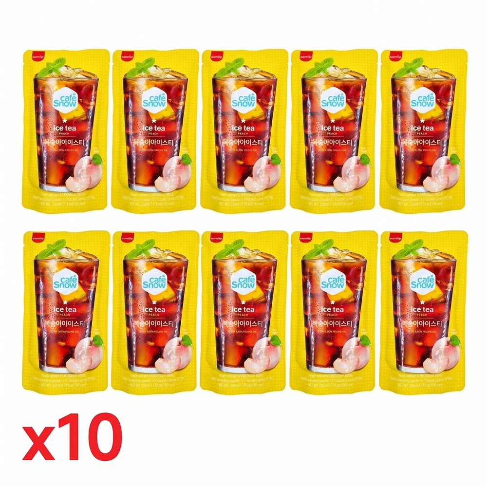 Блок (10 уп. по 230 мл) Напиток б/а «Холодный чай со вкусом персика» (Ice Tea Peach) Самлип / Samlip, Корея, 230 мл х 10 шт.