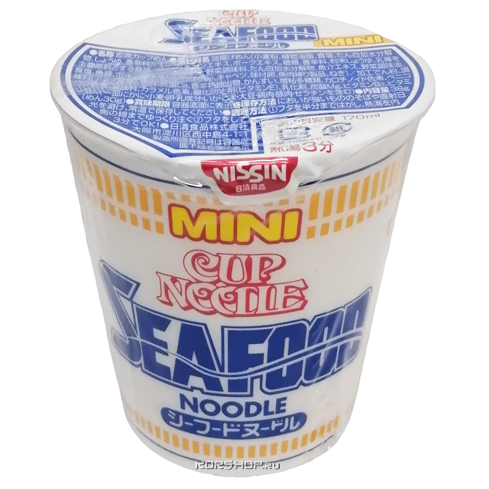 Лапша б/п со вкусом морепродуктов Nissin, Япония, 38 г