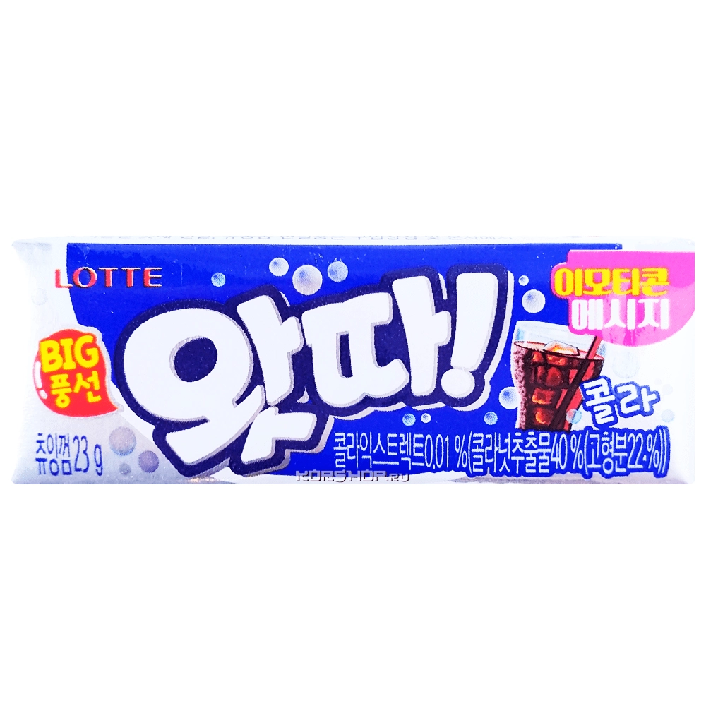 Жевательная резинка со вкусом колы Whatta Big Bubble Gum Lotte, Корея, 23 г
