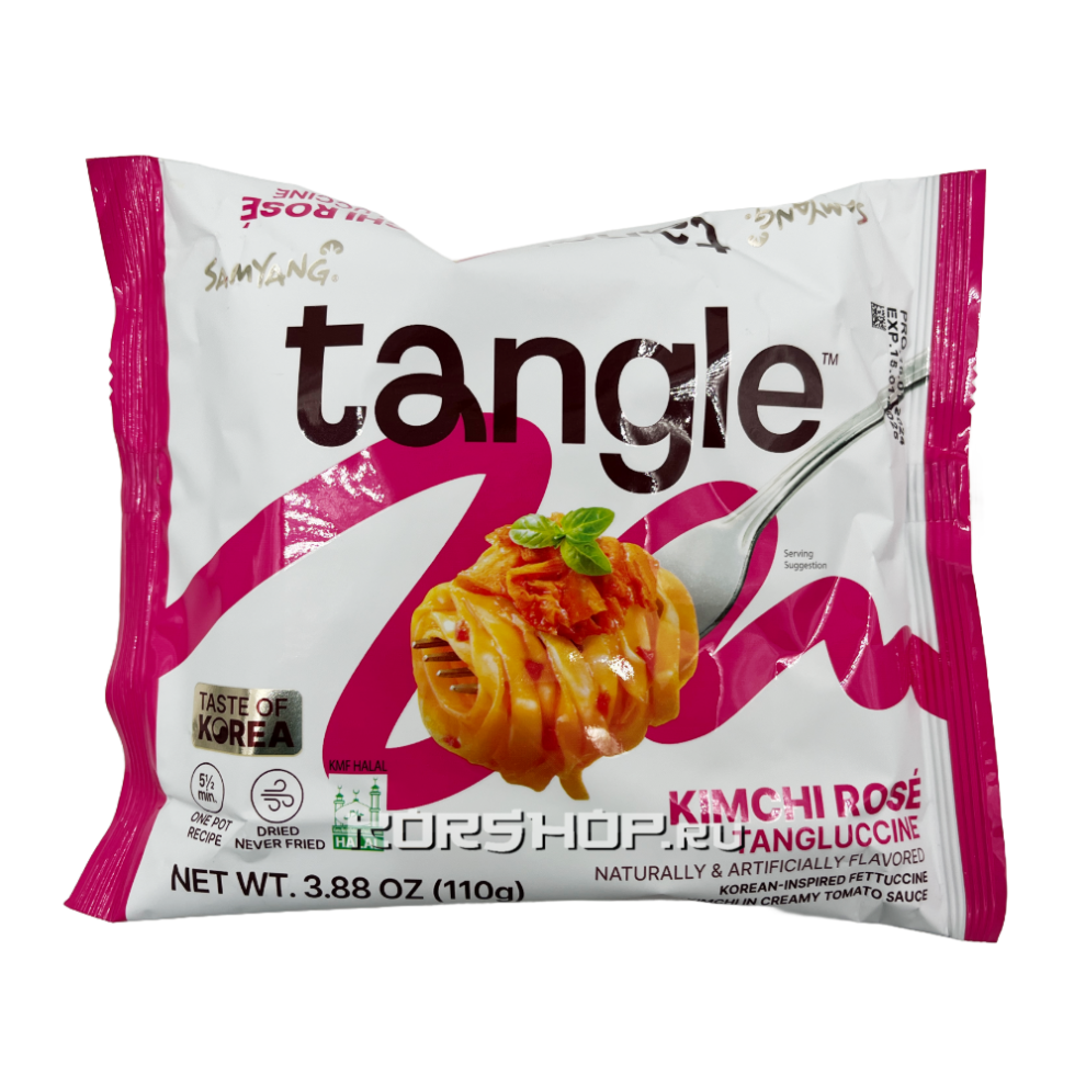 Паста со вкусом кимчи в сливочно-томатном соусе Tangle Kimchi Rose Tangluccine Samyang, Корея, 110 г