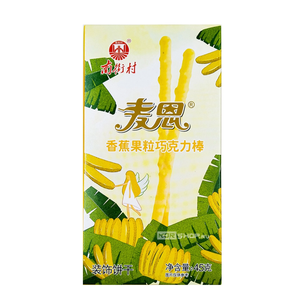 Печенье-соломка в глазури со вкусом молока и банана Maien, Китай, 45 г