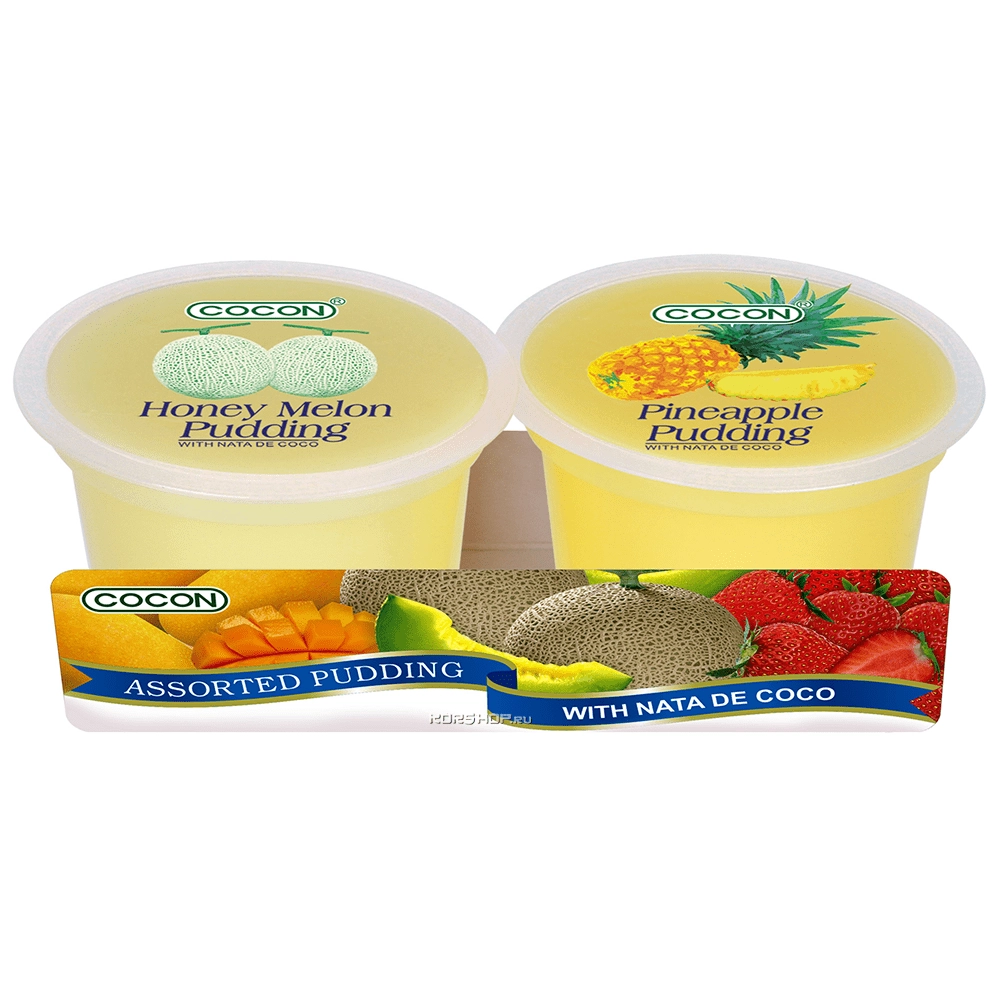 Фруктовый пудинг со вкусом медовой дыни и ананаса Cocon, Малайзия, 236 г (2*118 г) Фруктовый пудинг со вкусом медовой дыни и ананаса Cocon, Малайзия, 236 г (2*118 г)
