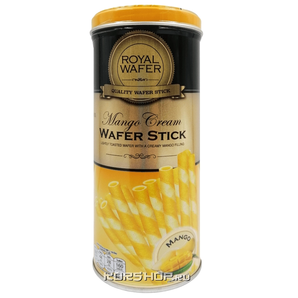Вафельные трубочки со вкусом манго Royal Wafer VFoods, Таиланд, 125 г Вафельные трубочки со вкусом манго Royal Wafer VFoods, Таиланд, 125 г
