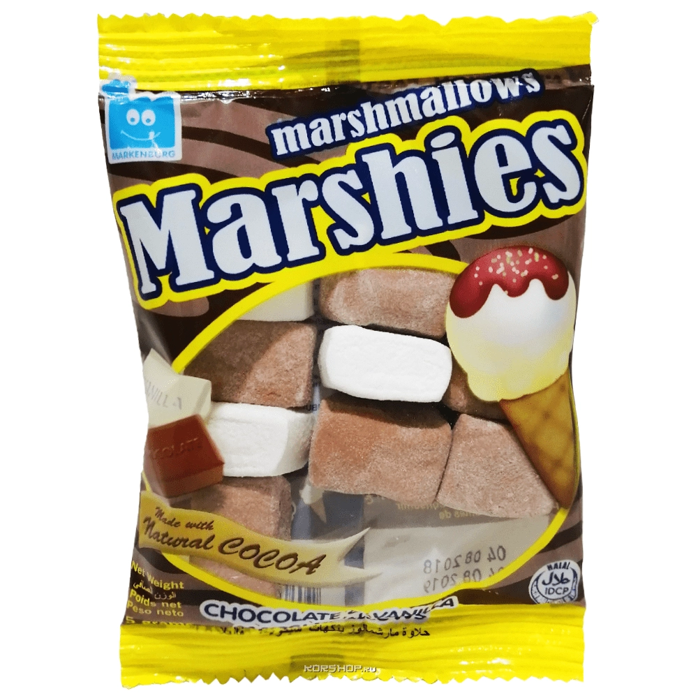 Зефир маршмеллоу с шоколадно-ванильным вкусом Marshies Markenburg, 15 г Зефир маршмеллоу с шоколадно-ванильным вкусом Marshies Markenburg, 15 г
