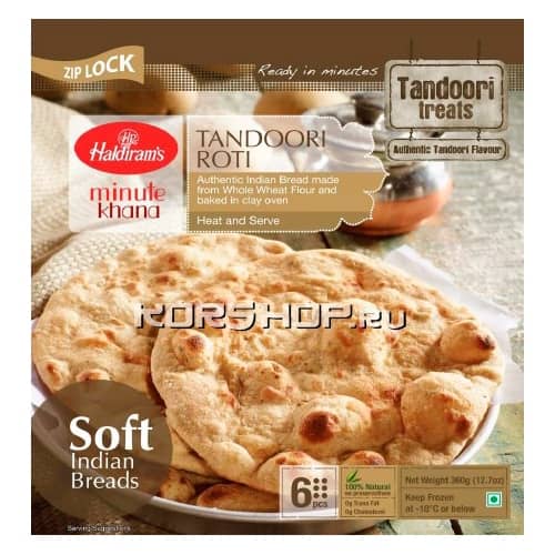 Лепешки из печи Тандури Роти Haldiram's, Индия, 360 г (6 шт.)