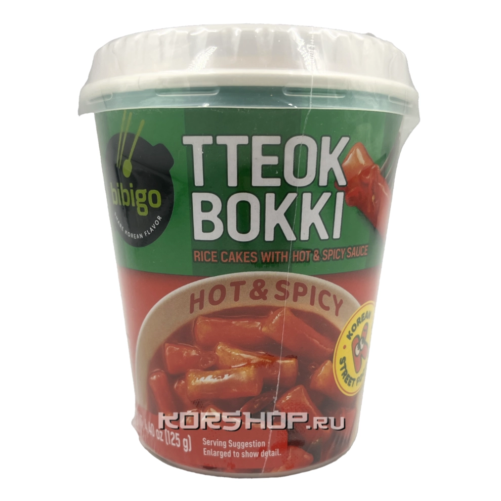 Ттокпокки с острым соусом в стакане Bibigo, Корея, 125 г Ттокпокки с острым соусом в стакане Bibigo, Корея, 125 г
