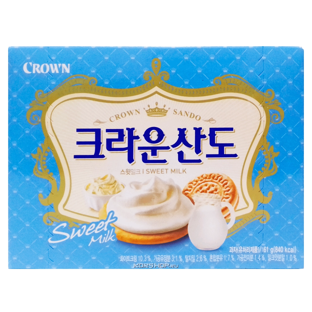 Печенье со сливочной начинкой Сандо Crown, Корея, 161 г Печенье со сливочной начинкой Сандо Crown, Корея, 161 г