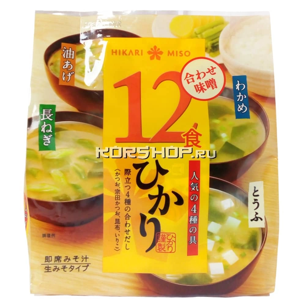 Суп Мисо Hikari Miso Ассорти (12 порций), Япония, 198,6 г Суп Мисо Hikari Miso Ассорти (12 порций), Япония, 198,6 г