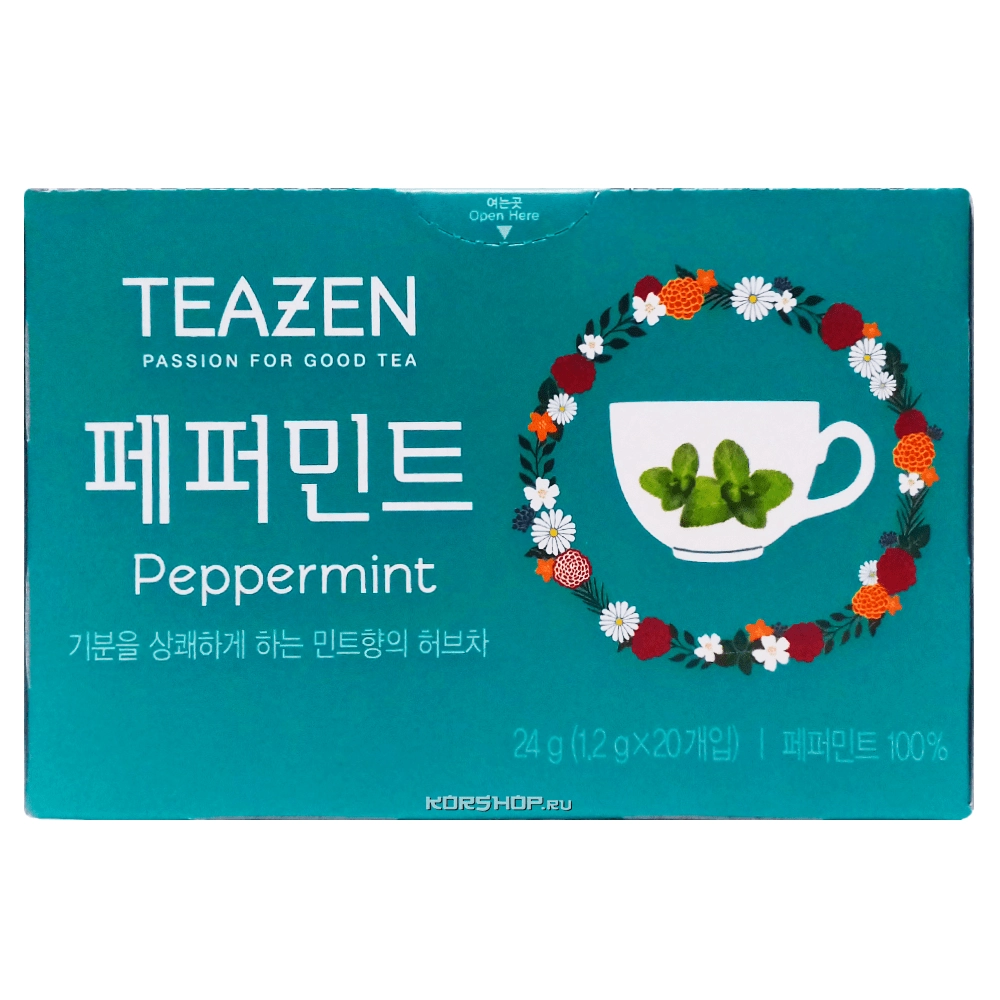 Чай с перечной мятой Teazen (1,2 г*20 шт.), Корея, 24 г