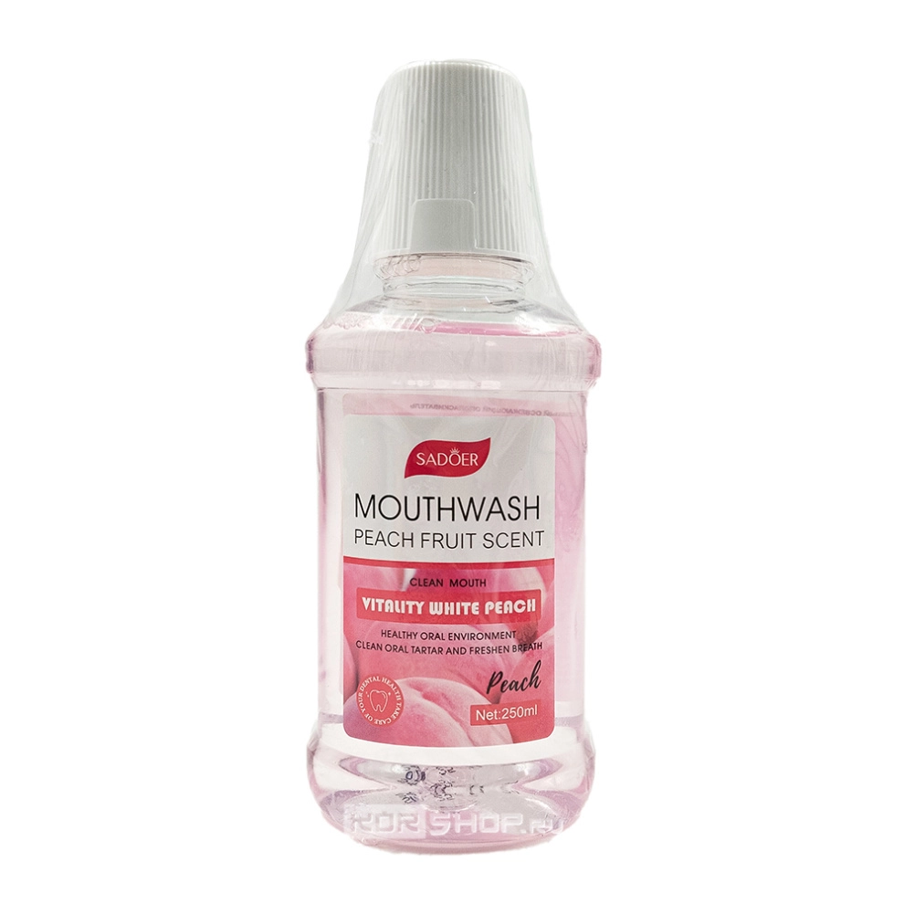 Персиковый освежающий ополаскиватель для полости рта Sadoer, Китай, 250 мл Персиковый освежающий ополаскиватель для полости рта Sadoer, Китай, 250 мл