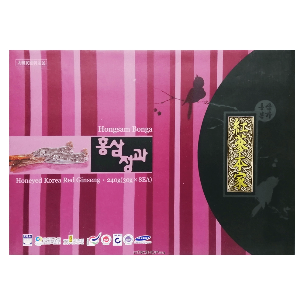 Женьшень красный на меду (корни) 4-5 лет Gold Premium, Корея, 240 г Женьшень красный на меду (корни) 4-5 лет Gold Premium, Корея, 240 г