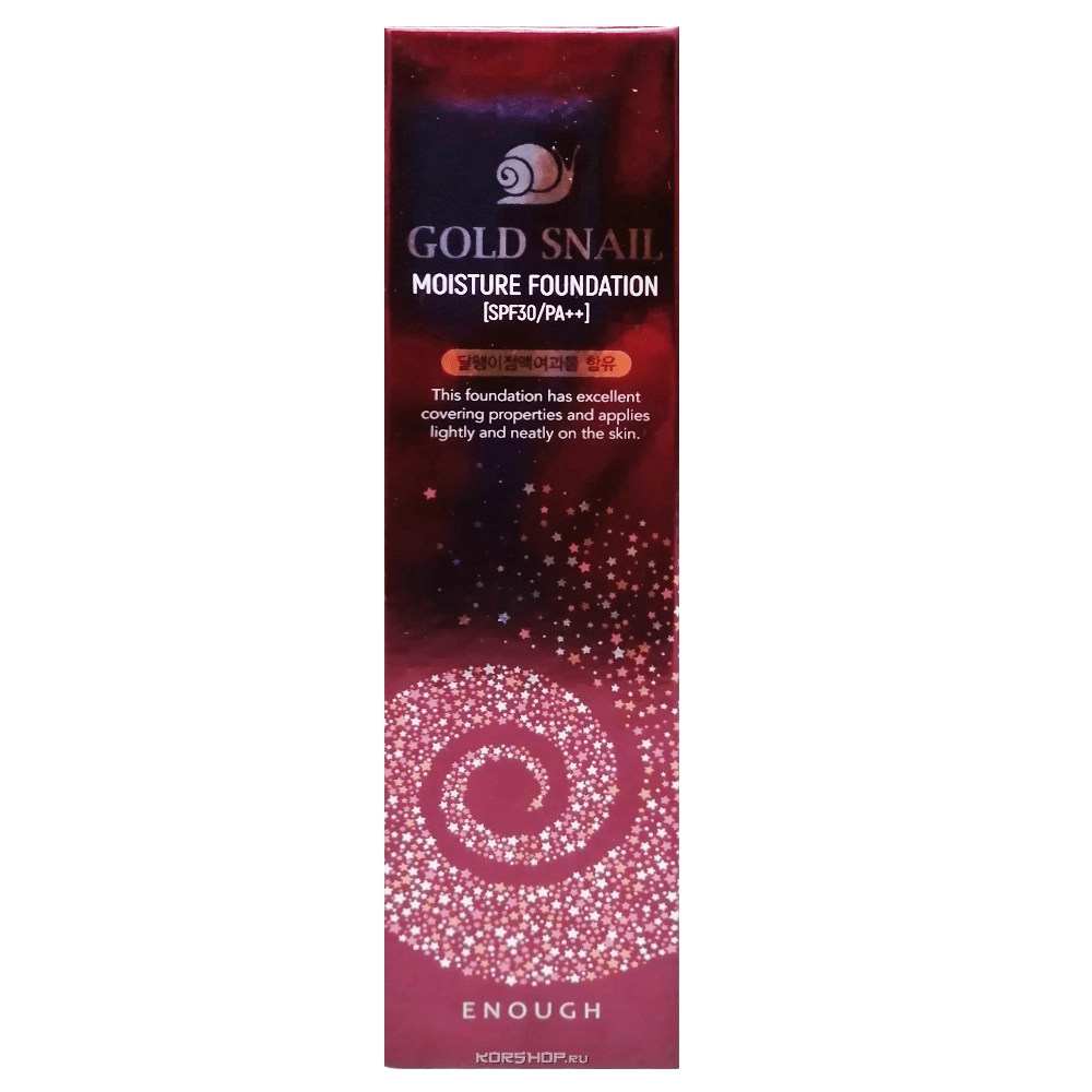 Увлажняющая тональная основа с муцином улитки Gold Snail Enough SPF 30/PA++ (13 светлый беж), Корея Увлажняющая тональная основа с муцином улитки Gold Snail Enough SPF 30/PA++ (13 светлый беж), Корея