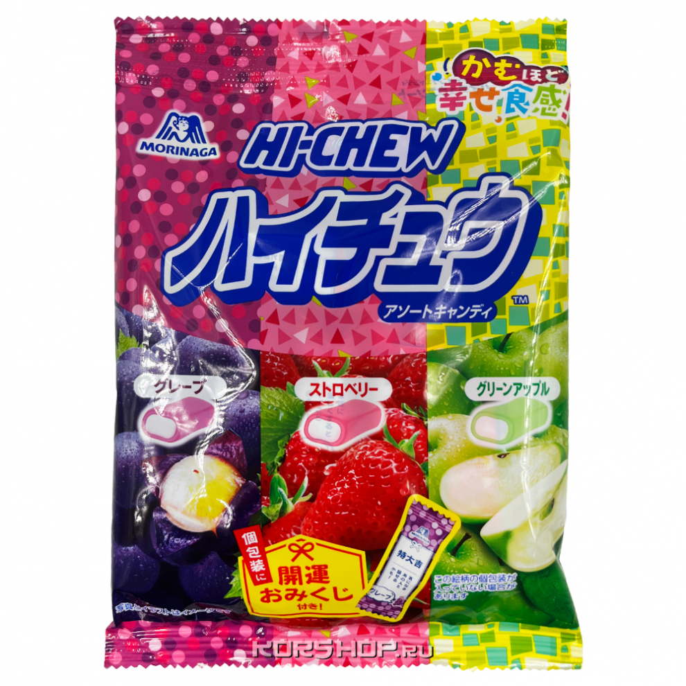 Жевательные конфеты Ассорти (3 вкуса) Hi-Chew Morinaga, Япония, 86 г