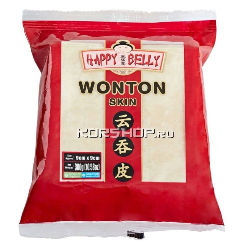 Тесто для вонтонов Happy Belly 9х9 см, 300 г Тесто для вонтонов Happy Belly 9х9 см, 300 г
