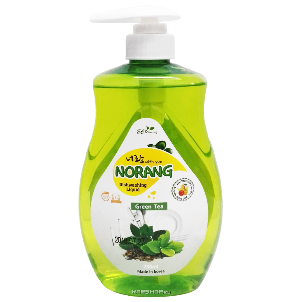 Жидкость для мытья посуды с экстрактом зеленого чая Norang, Корея, 750 мл Жидкость для мытья посуды с экстрактом зеленого чая Norang, Корея, 750 мл