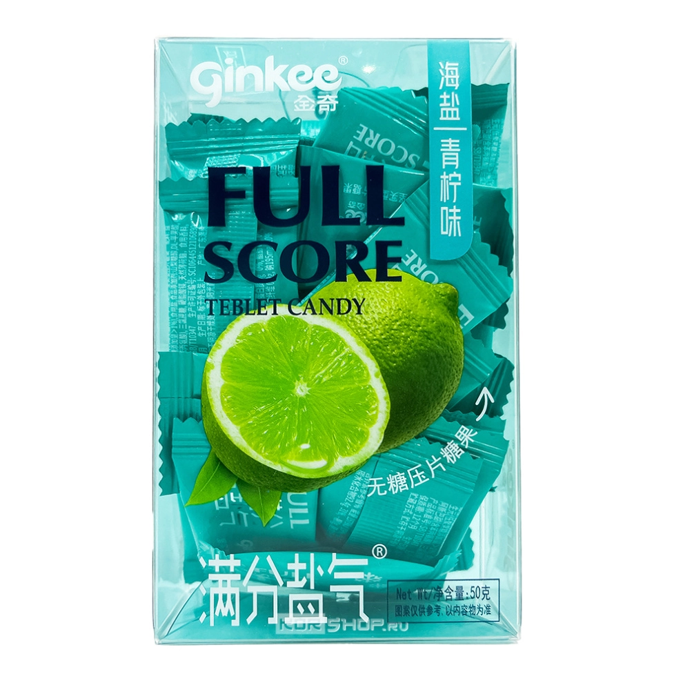 Леденцы (фростиксы) освежающие без сахара со вкусом лайма Full Score Ginkee, Китай, 50 г