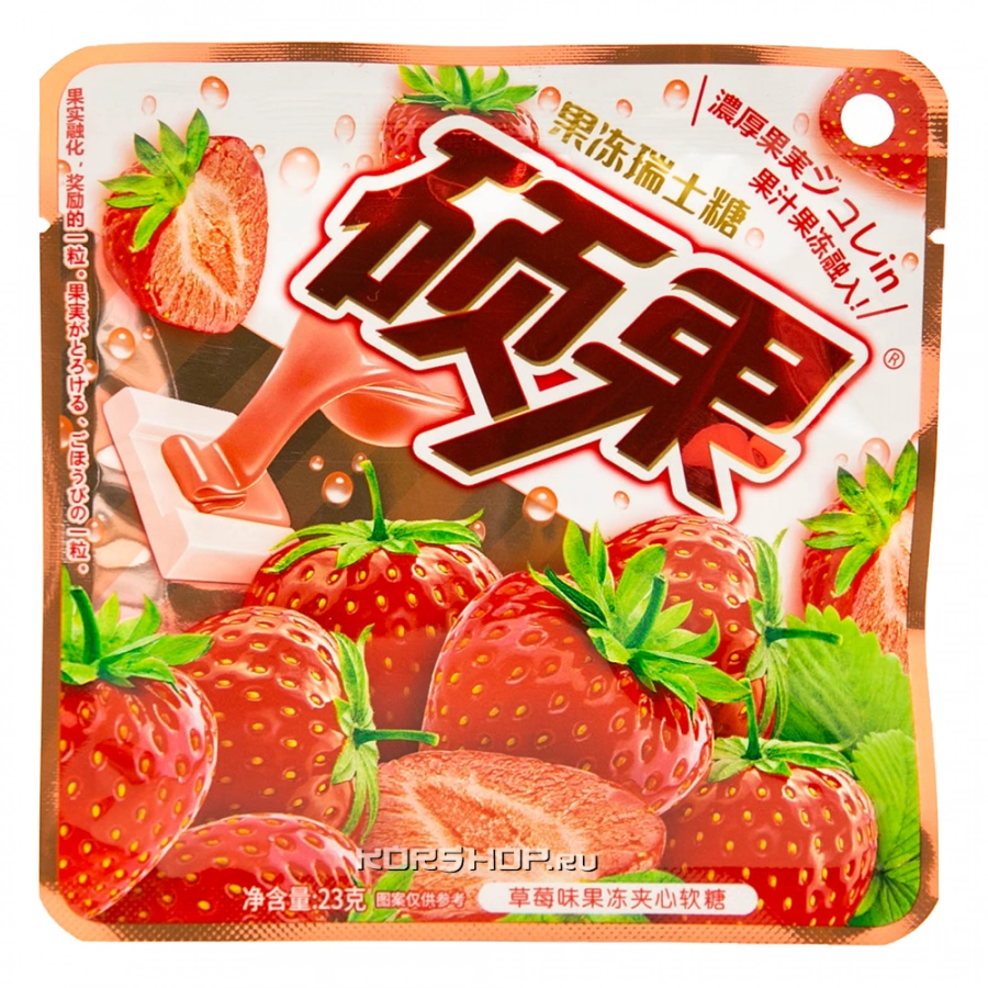 Жевательные конфеты Клубника Fruit Jelly, Китай, 23 г Жевательные конфеты Клубника Fruit Jelly, Китай, 23 г