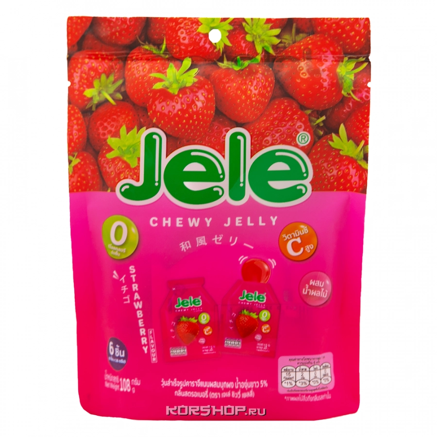 Мармеладное желе Клубника Jele, Таиланд, 108 г Мармеладное желе Клубника Jele, Таиланд, 108 г