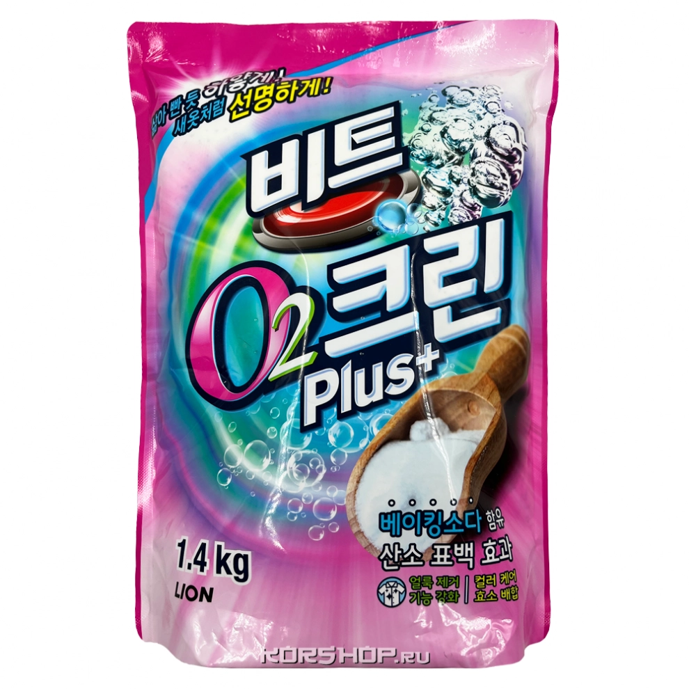 Кислородный пятновыводитель Clean Plus Lion, Корея, 1,4 кг Кислородный пятновыводитель Clean Plus Lion, Корея, 1,4 кг