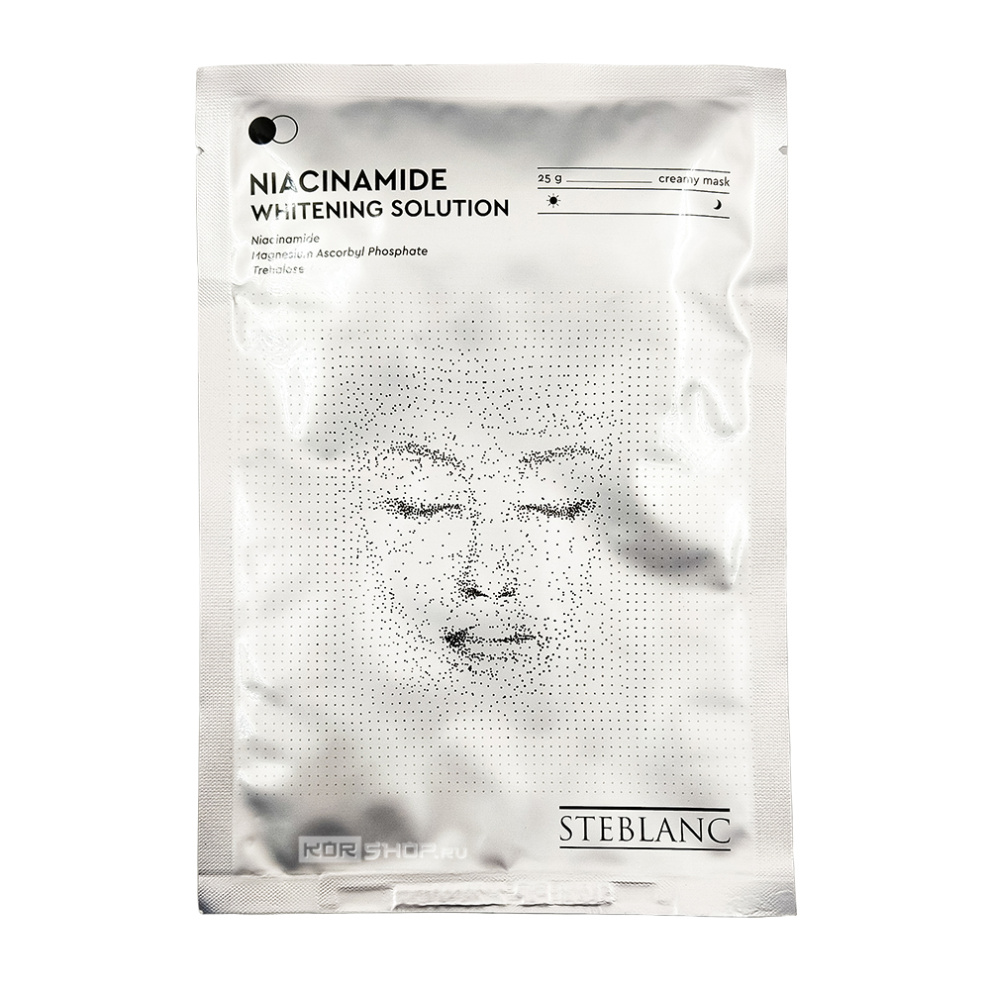 Тканевая крем-маска для лица омолаживающая с ниацинамидом Niacinamide Whitening Solution Creamy Mask Steblanc, Корея, 25 г Тканевая крем-маска для лица омолаживающая с ниацинамидом Niacinamide Whitening Solution Creamy Mask Steblanc, Корея, 25 г