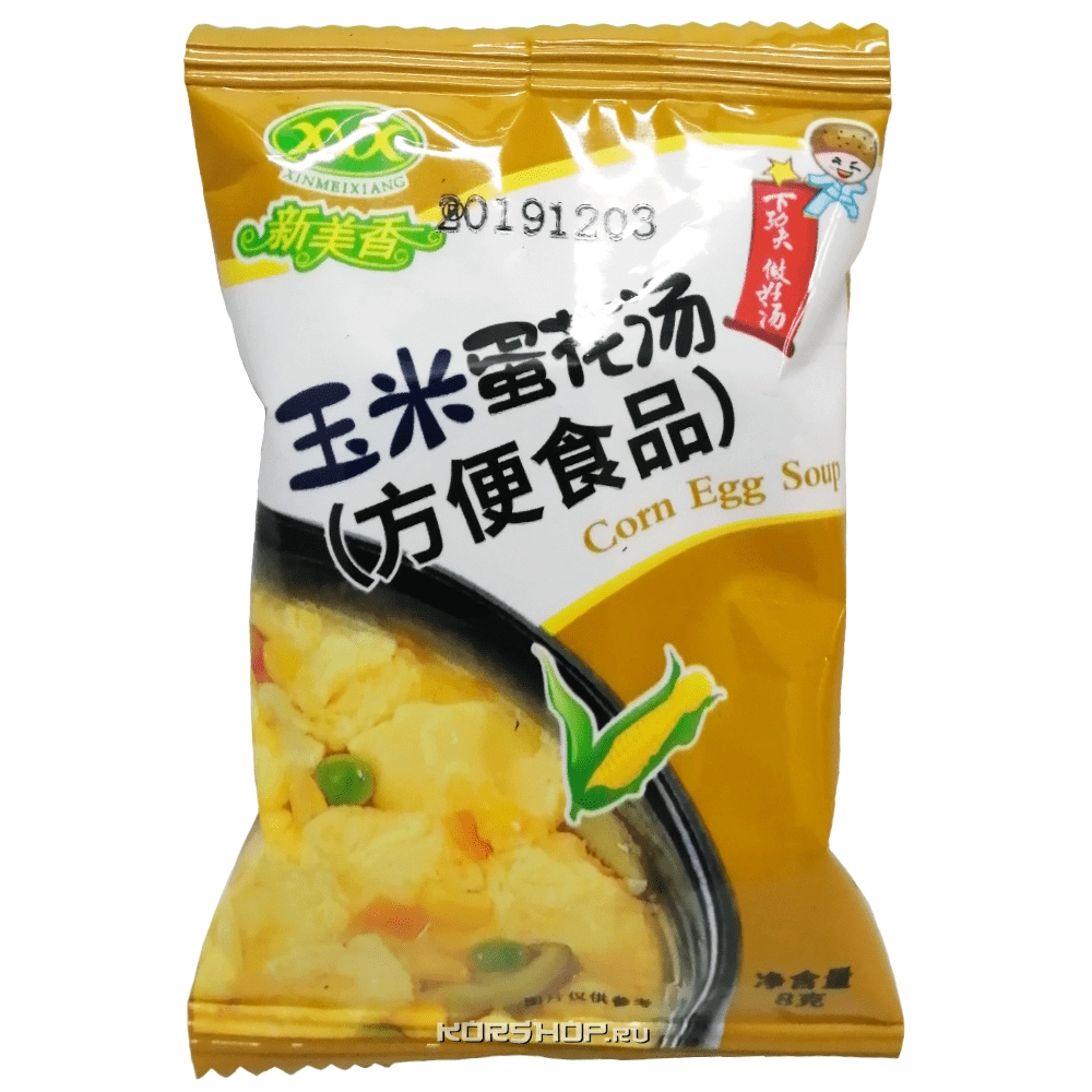 Суп быстрого приготовления кукурузно-яичный Hubei Xinmeixiang, Китай, 8 г Суп быстрого приготовления кукурузно-яичный Hubei Xinmeixiang, Китай, 8 г