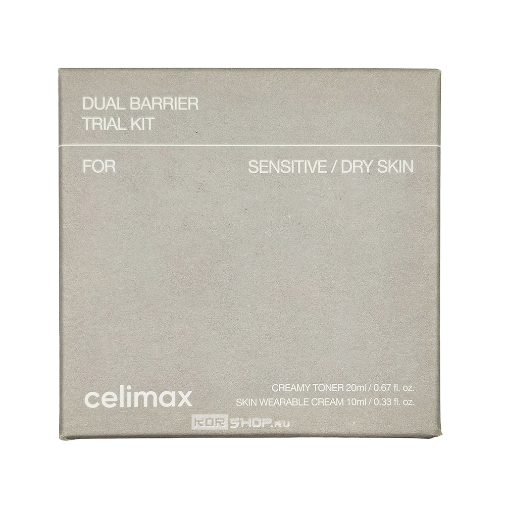 Мини набор для ухода за лицом (тонер 20 мл, крем 10 мл) для сухой чувствительной кожи Dual Barrier Trial Kit Celimax, Корея Мини набор для ухода за лицом (тонер 20 мл, крем 10 мл) для сухой чувствительной кожи Dual Barrier Trial Kit Celimax, Корея