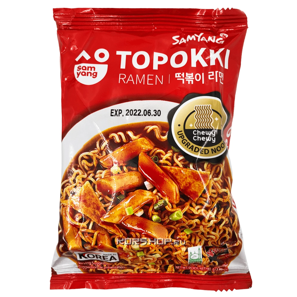 Лапша б/п рамен со вкусом токпокки Topokki Ramen Samyang, Корея, 80 г Лапша б/п рамен со вкусом токпокки Topokki Ramen Samyang, Корея, 80 г