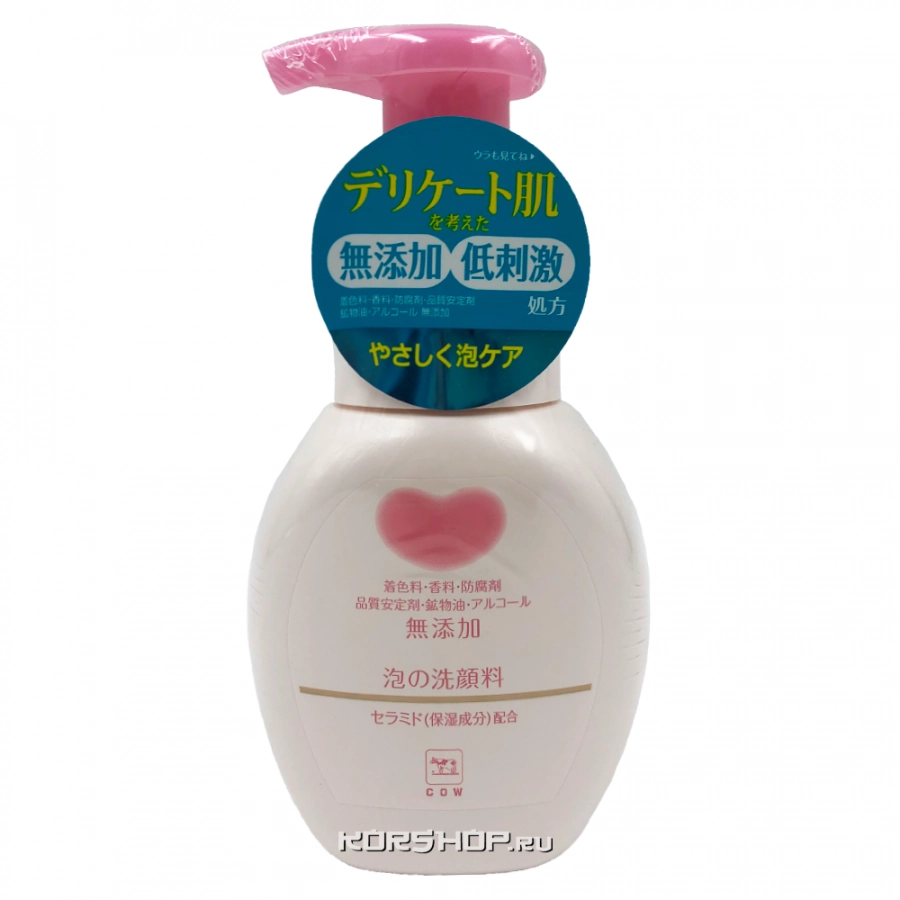 Пенка для умывания без парабенов и отдушек Mutenka Cow Brand, Япония, 200 мл