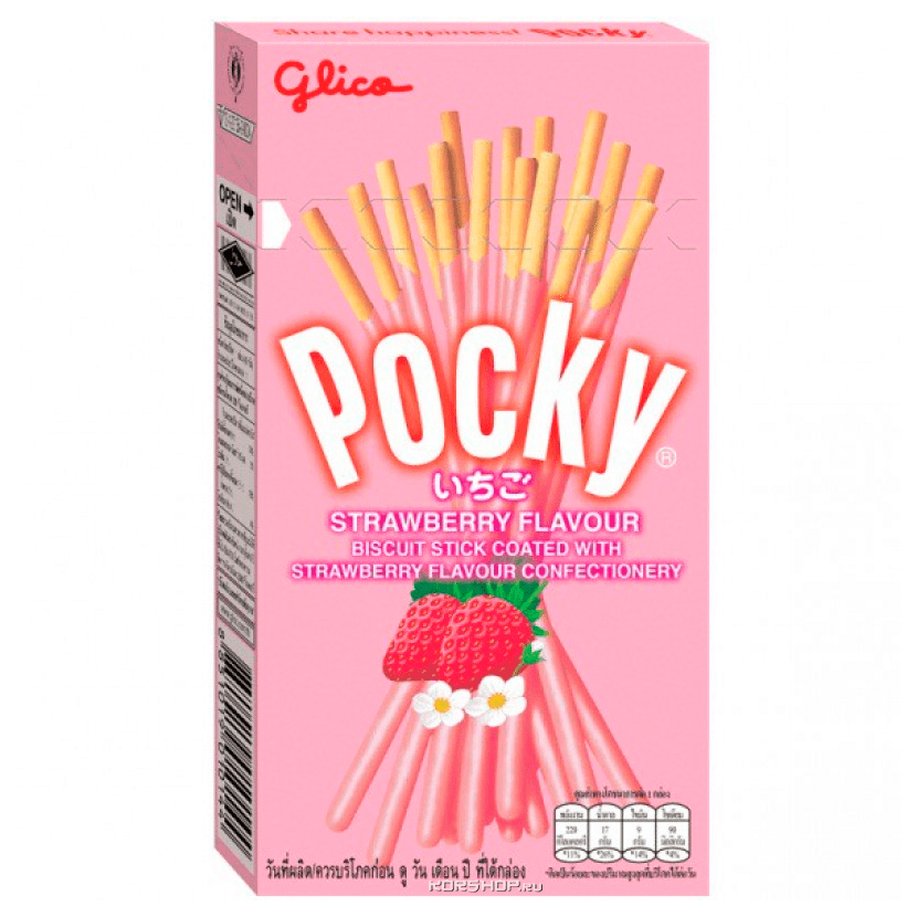 Шоколадные палочки Strawberry Pocky Glico, Таиланд, 45 г