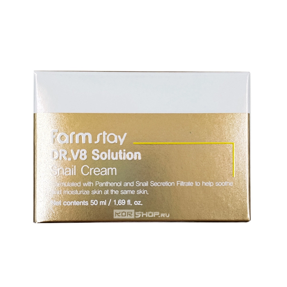 Восстанавливающий крем для лица с муцином улитки Dr.V8 Solution Snail Cream FarmStay, Корея, 50 мл Восстанавливающий крем для лица с муцином улитки Dr.V8 Solution Snail Cream FarmStay, Корея, 50 мл